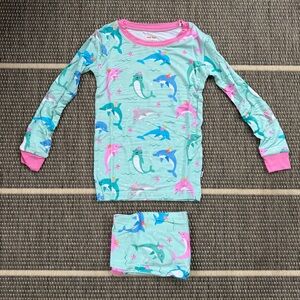 Little Sleepies Dolphin Dance Bamboo Viscose Two Piece Pajama Set, 5/6